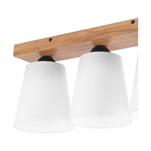 Biała lampa sufitowa z tekstylnym kloszem ø 15 cm Lula – LAMKUR-image-4