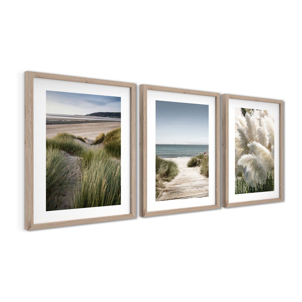 Obrazy zestaw 3 szt. drukowane z ramą w zestawie 30x40 cm Tranquil – Styler (zdjęcie 5)
