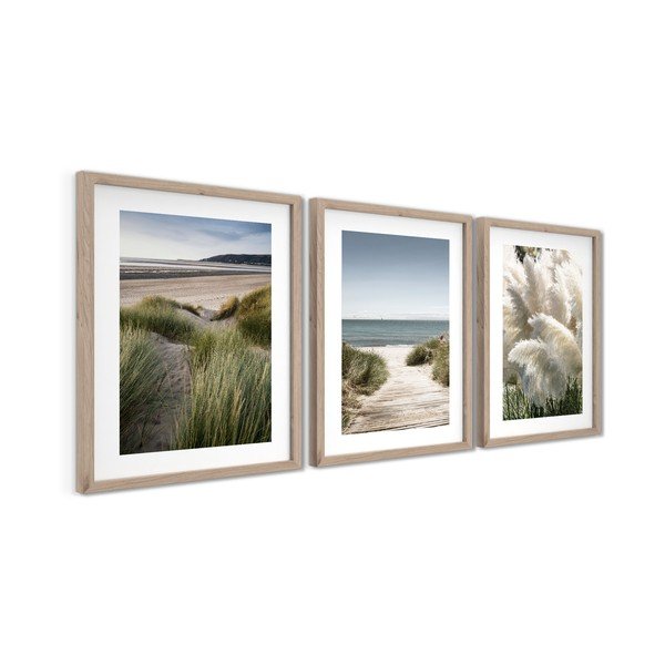 Obrazy zestaw 3 szt. drukowane z ramą w zestawie 30x40 cm Tranquil – Styler-image-4