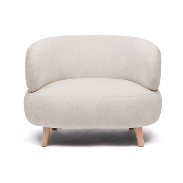 Beżowy fotel z tkaniny szenilowej Luisa – Kave Home-image-2