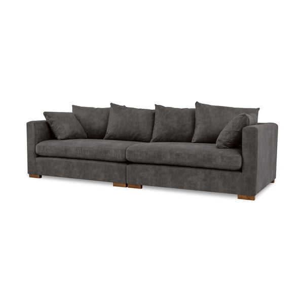 Antracytowa sofa z imitacji skóry 266 cm Hamburg – Scandic-image-2