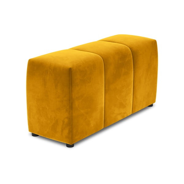 Żółty aksamitny podłokietnik do sofy modułowej Rome Velvet – Cosmopolitan Design