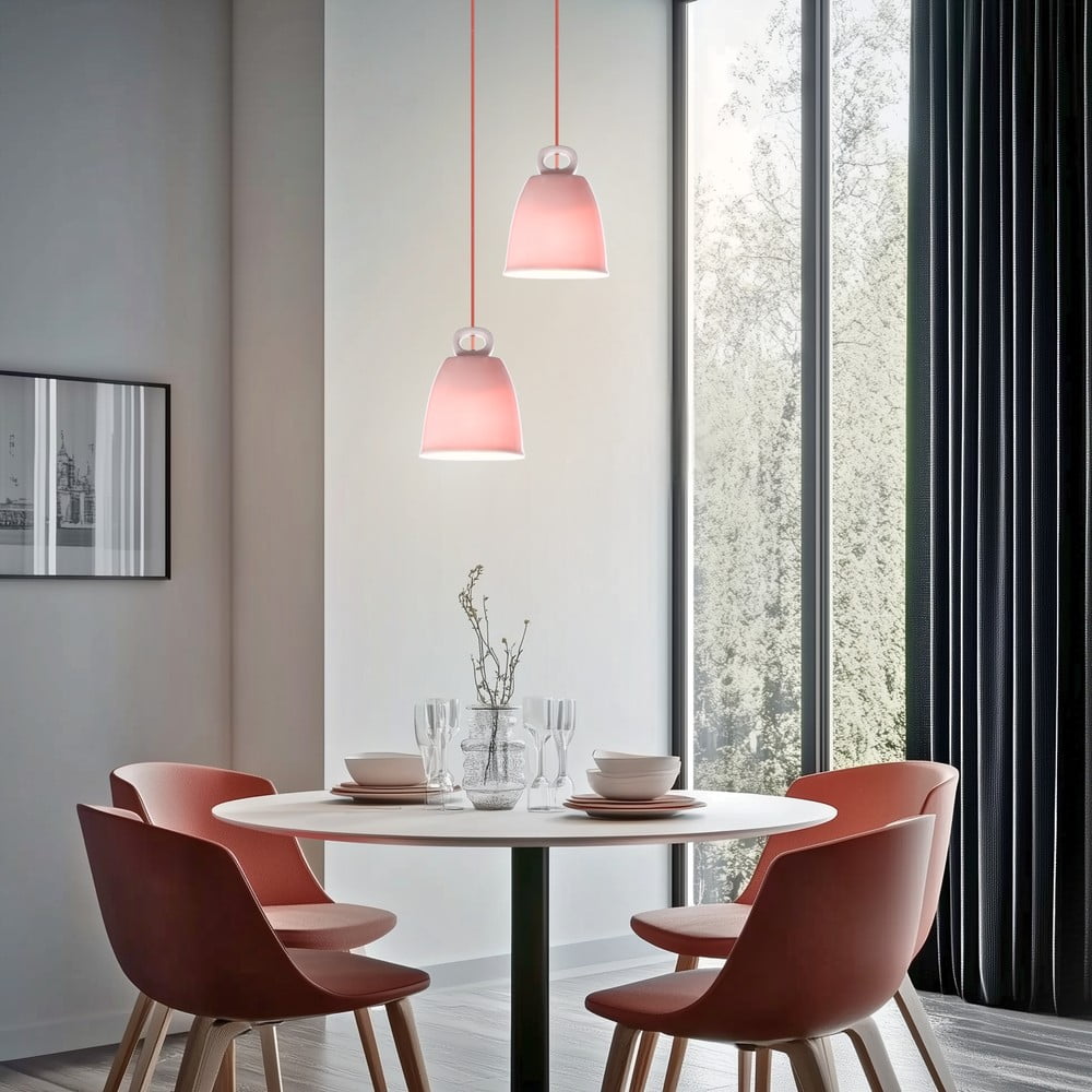 Różowy żyrandol dziecięcy z ceramicznym kloszem Sewilla – Candellux Lighting (zdjęcie 6)