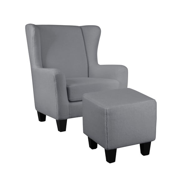 Szary aksamitny fotel uszak Zhili – Støraa