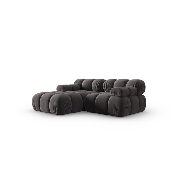 Ciemnoszara aksamitna sofa 191 cm Bellis – Micadoni Home-image-3