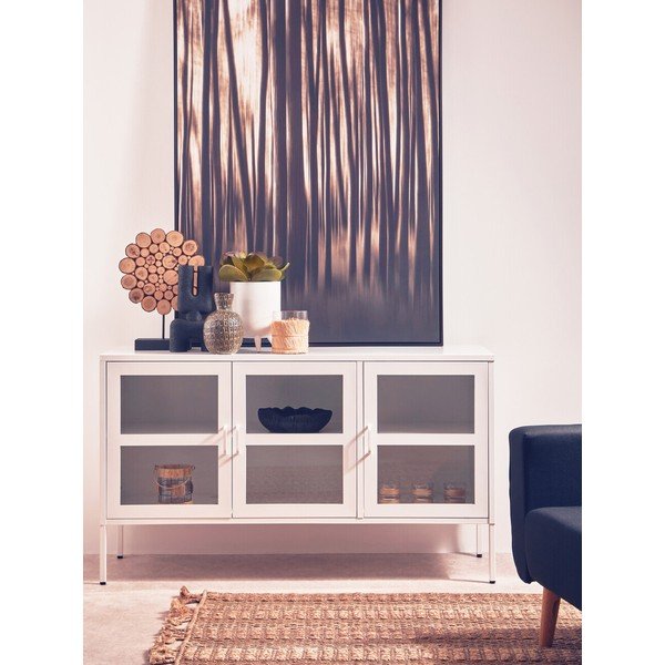 Biała stalowa witryna 140x80x45 cm Acier – Premier Housewares-image-1