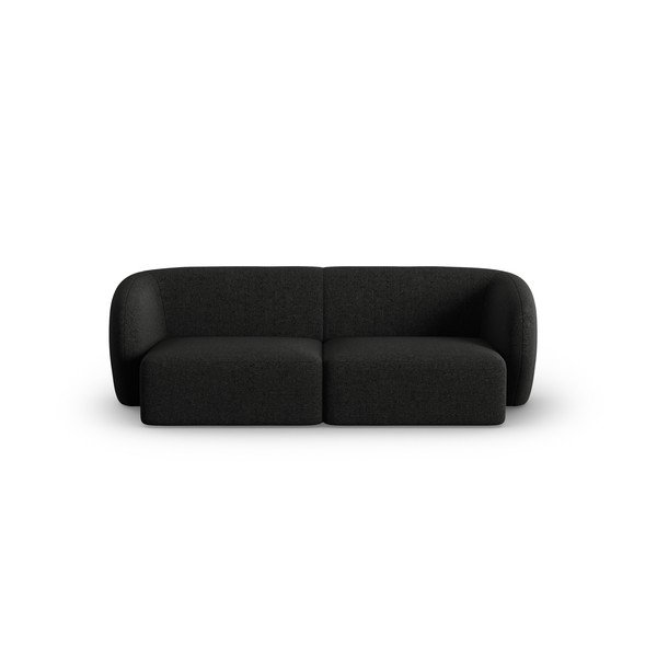Czarna sofa  z tkaniny szenilowej 188 cm Paolo – Milo Casa