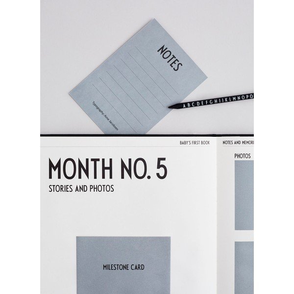 Czarna pamiątkowa książeczka dziecięca Design Letters Baby's First Book-image-4