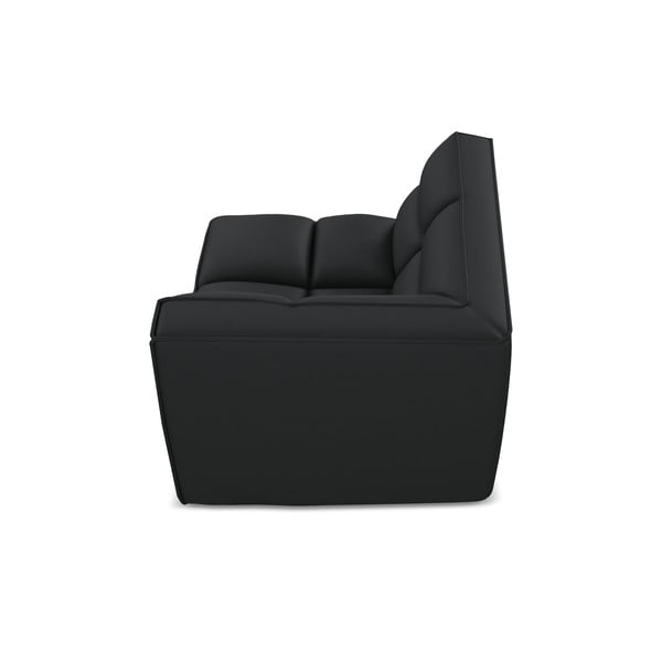 Czarny moduł sofy z imitacji skóry Kalai – Makamii-image-3