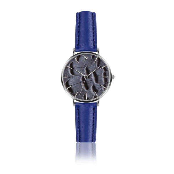 Zegarek damski z niebieskim paskiem ze skóry Emily Westwood Feather Dark