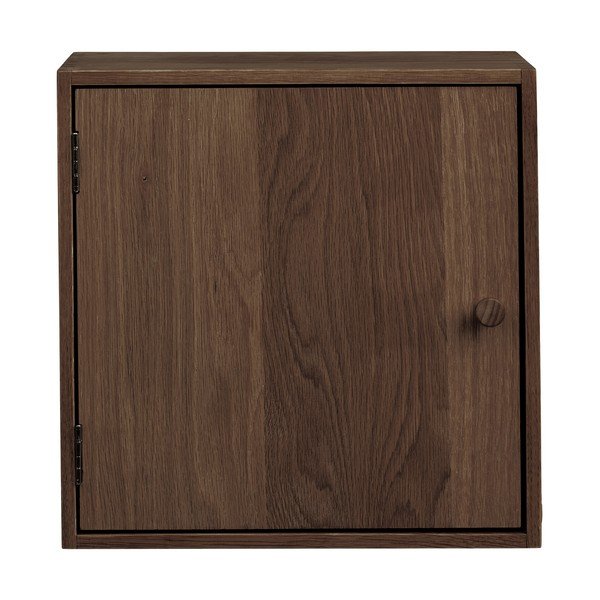 Ciemnobrązowa wielopoziomowa półka z litego drewna dębowego 30 cm Townsville – House Nordic-image-3