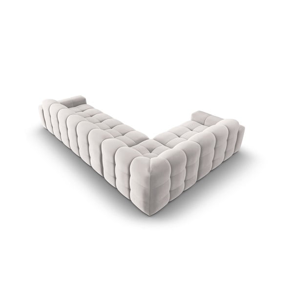 Jasnoszary aksamitny narożnik (lewostronny) Kendal – Micadoni Home-image-4