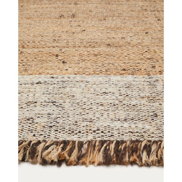 Beżowy dwustronny dywan z juty tkany ręcznie 160x230 cm Sully – Kave Home-image-4