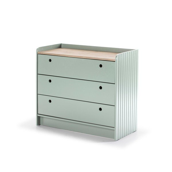 Zielona komoda z 3 szufladami Marckeric Monte-image-3