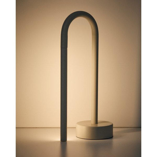 Metalowa lampa stołowa LED w kolorze kości słoniowej (wysokość 30 cm) Bow – Kave Home-image-2