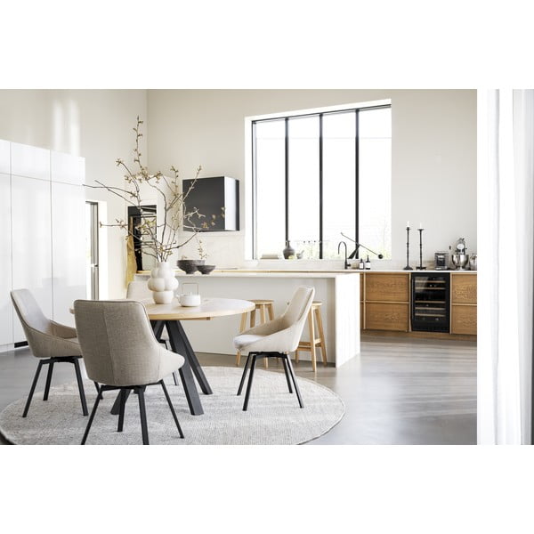 Okrągły rozkładany stół w dekorze dębu ø 135 cm Maddock – Rowico-image-2