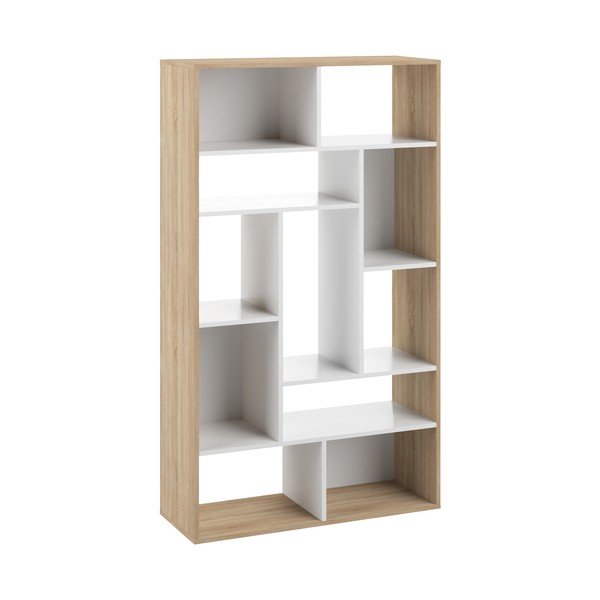 Biały regał w dekorze dębu 91x163 cm Seoul – TemaHome -image-2