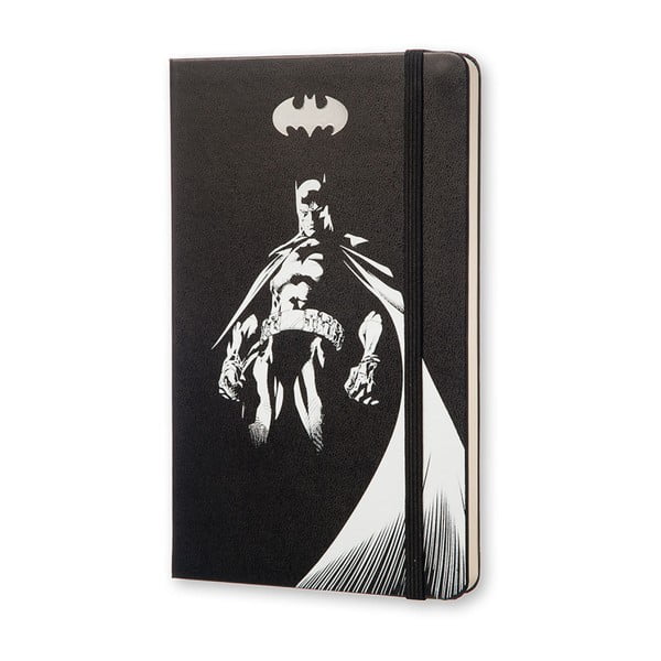 Czarny notatnik gładki Moleskine Batman, duży