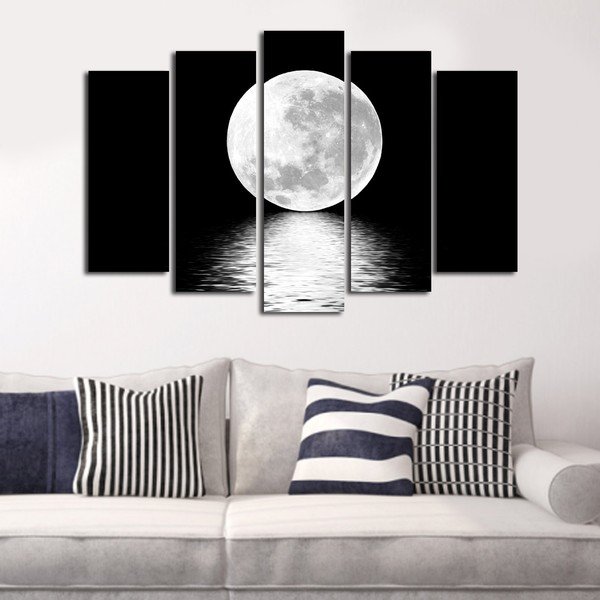 Obraz wieloczęściowy White Moon, 105x70 cm-image-3
