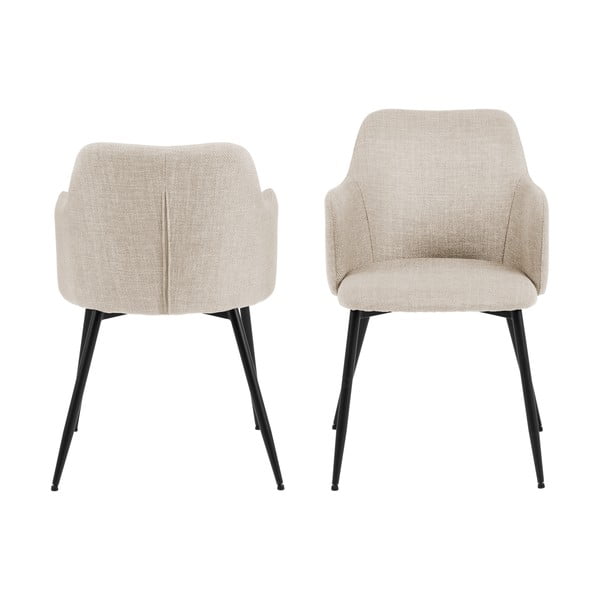 Kremowe tapicerowane fotele jadalniane zestaw 2 szt. Ilsa – Actona-image-4