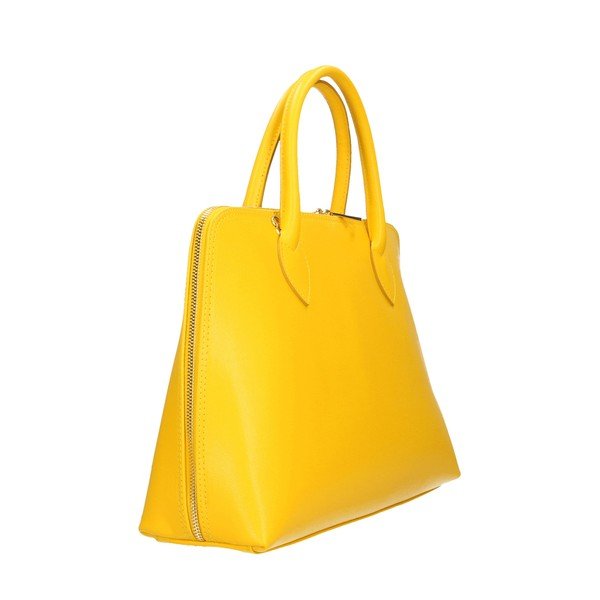 Żółta skórzana torebka Chicca Borse Arancio-image-1