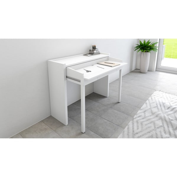 Biurko z białym blatem 36x110 cm Mel – Woodman-image-1