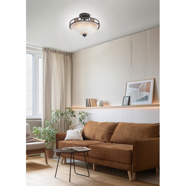 Czarna lampa sufitowa ze szklanym kloszem ø 42 cm Quinta – Trio-image-2