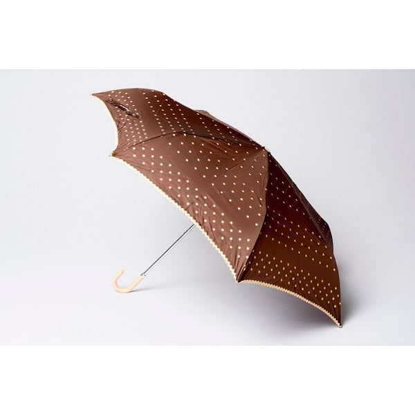 Składany parasol Dots, brązowy