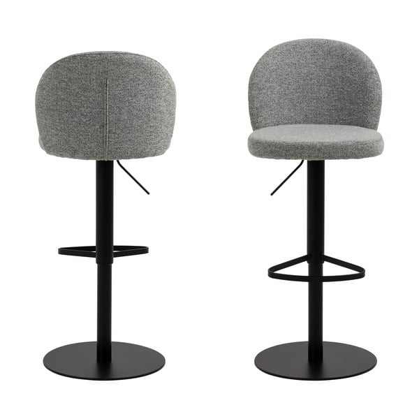 Czarno-szary hoker z regulowaną wysokością (wysokość siedziska 55 cm) Patricia – Actona-image-3