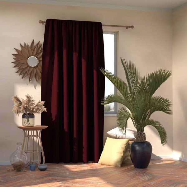 Ciemnoczerwona zasłona AmeliaHome Burgundy, 140x245 cm