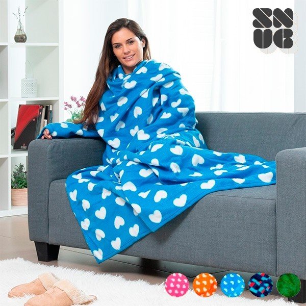Miękki niebieski koc z rękawami InnovaGoods Snug