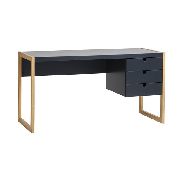Antracytowe biurko Marckeric Square, 140x75 cm-image-2