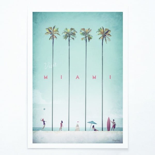 Plakat Travelposter Miami, 50 x 70 cm