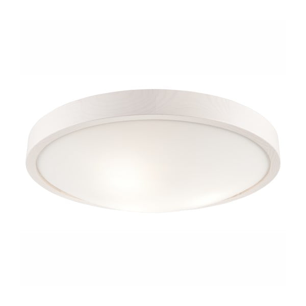 Biała lampa sufitowa ze szklanym kloszem − LAMKUR