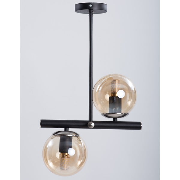 Czarna lampa sufitowa ze szklanym kloszem ø 15 cm Libra – Squid Lighting