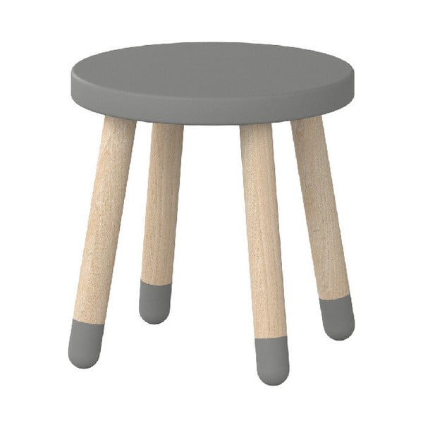 Szary stołek dziecięcy Flexa Dots, ø 30 cm