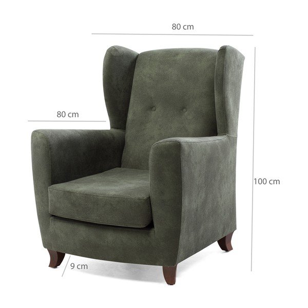 Zielony fotel uszak Balcab Home Janet-image-2