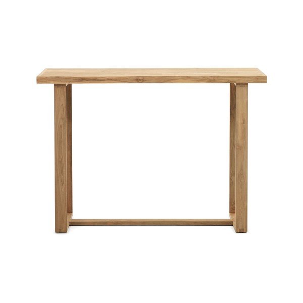 Ogrodowy stolik barowy z litego drewna tekowego 140x70 cm Canadell – Kave Home-image-2