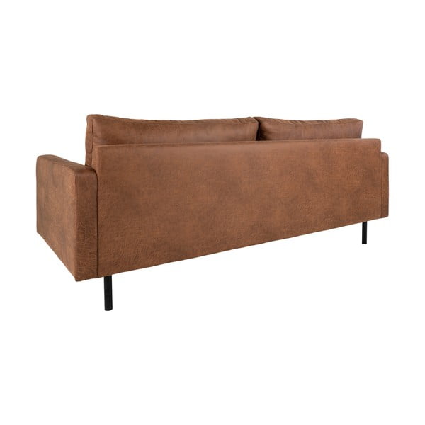 Brązowa sofa z imitacji skóry 196 cm Malaga – House Nordic-image-3