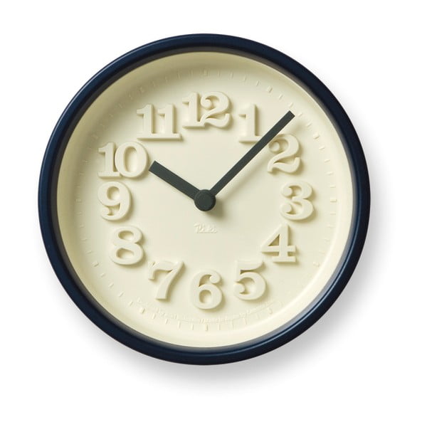 Zegar w ciemnoniebieskej ramie Lemnos Clock Chiisana, ⌀ 12,2 cm