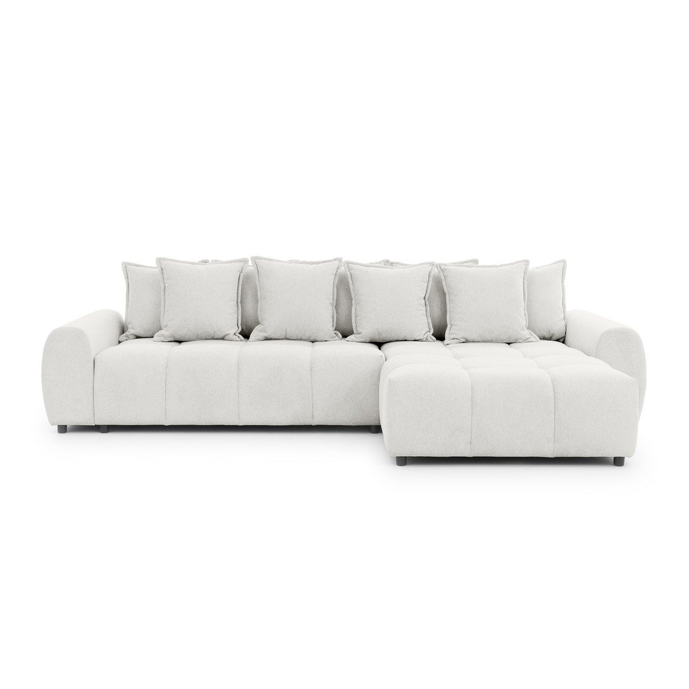 Biały narożnik (prawostronny/z szezlongiem) Albane  – Ropez