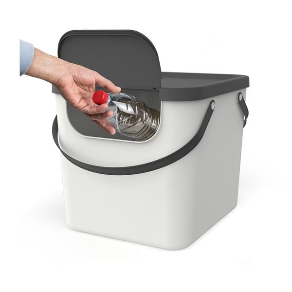 Kosz z plastiku z recyklingu na śmieci do segregacji 40 l Albula – Rotho-image-2
