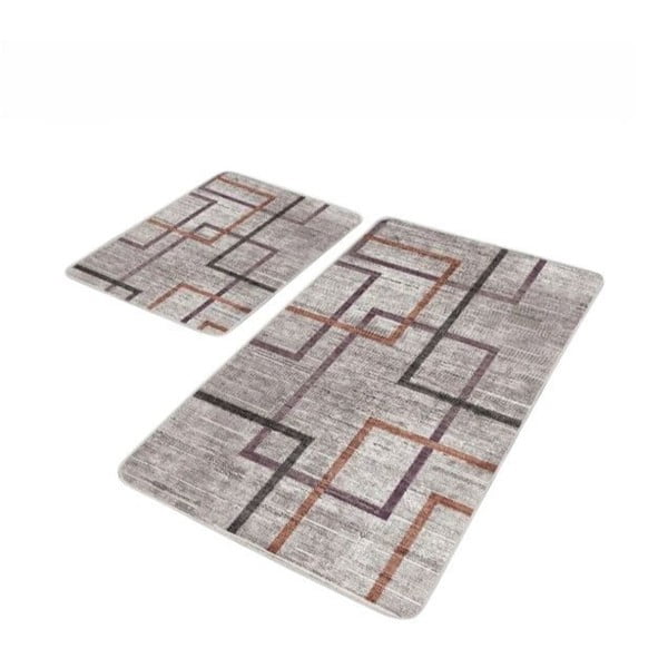 Szare aksamitne dywaniki łazienkowe zestaw 2 szt. 60x100 cm – Mila Home