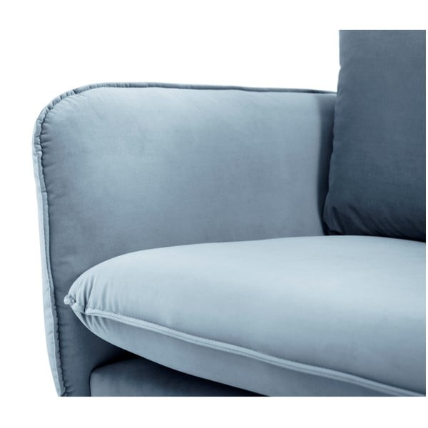 Jasnoniebieska aksamitna sofa Cosmopolitan Design Vienna, 160 cm-image-4