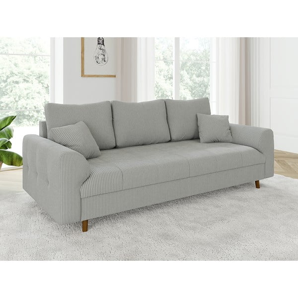 Jasnoszara sztruksowa sofa 210 cm Ariella – Ropez-image-3