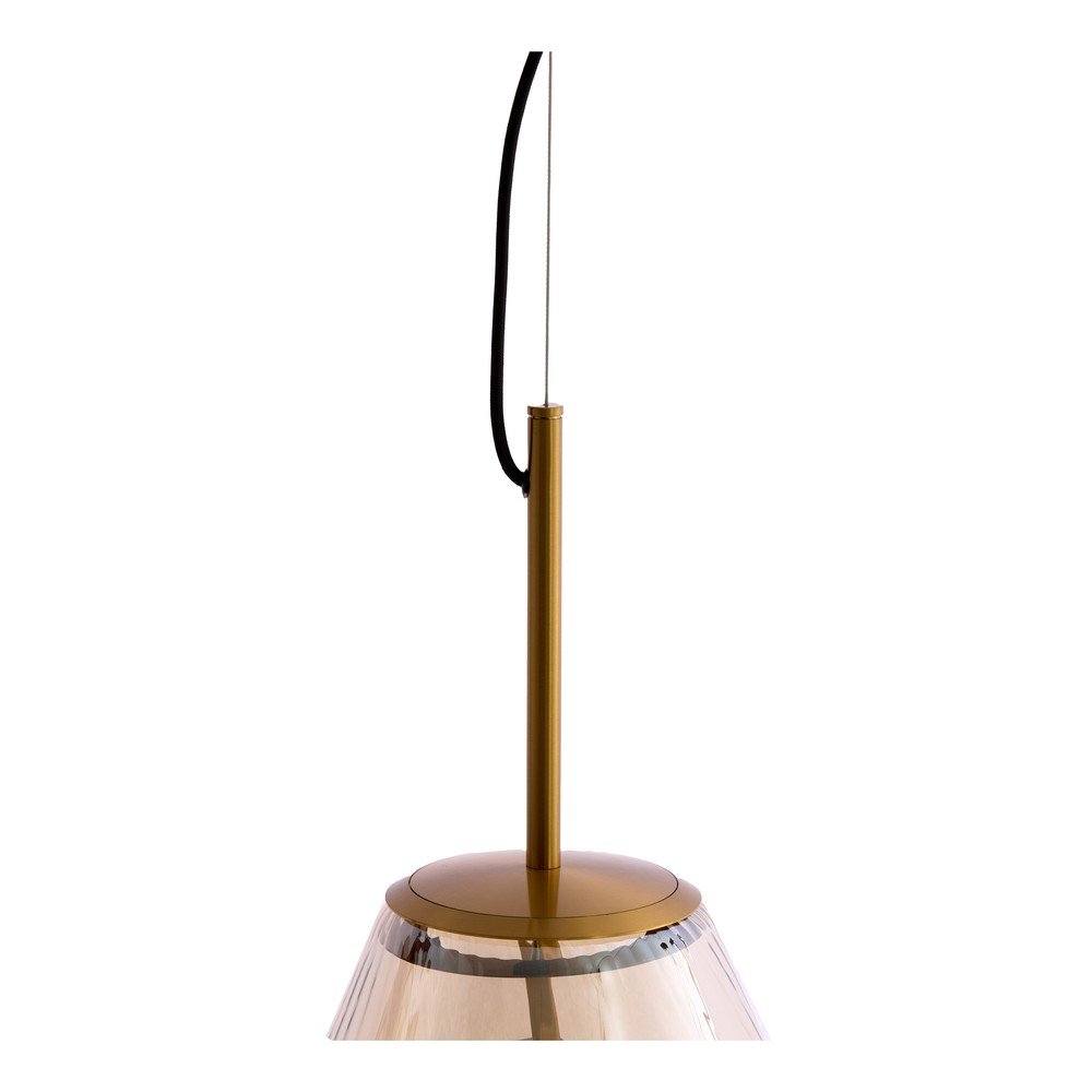 Lampa wisząca w bursztynowym kolorze ze szklanym kloszem Leona – Light & Living (zdjęcie 4)