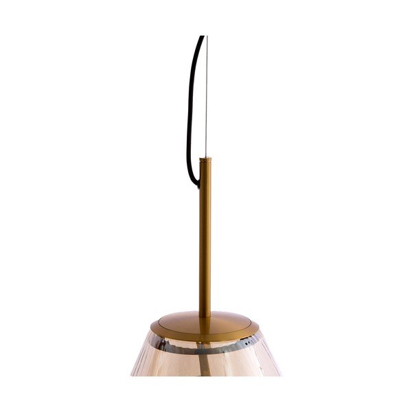 Lampa wisząca w bursztynowym kolorze ze szklanym kloszem Leona – Light & Living-image-3