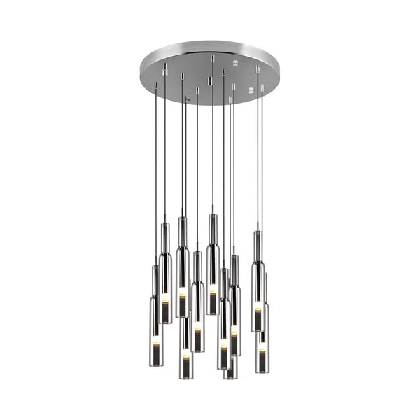 Lampa wisząca LED w kolorze srebra ze szklanym kloszem ø 50 cm Lucent – Trio Select