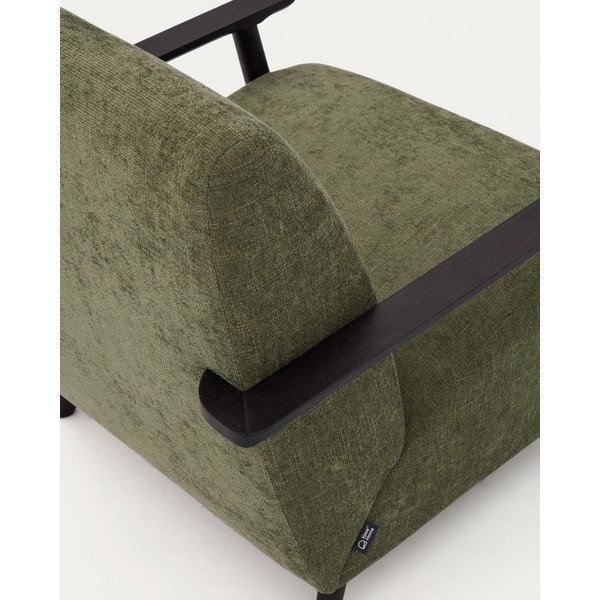 Zielony fotel z tkaniny szenilowej Meghan – Kave Home-image-4