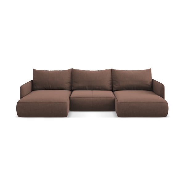 Różowy rozkładany/ze schowkiem narożnik Nanea – Makamii